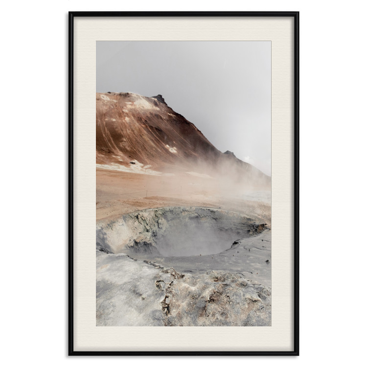 Poster Earth's Warm Breath - mountain landscape amidst fog against a gray sky 130234 additionalImage 19