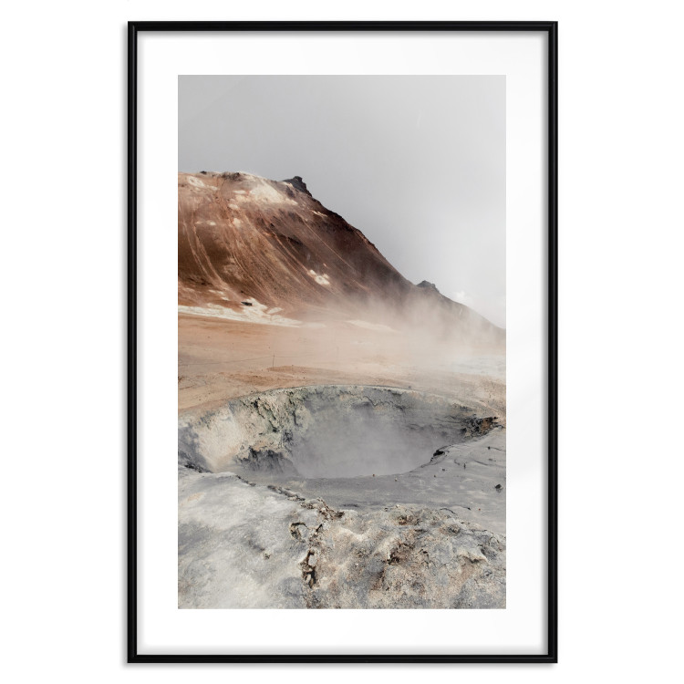 Poster Earth's Warm Breath - mountain landscape amidst fog against a gray sky 130234 additionalImage 17