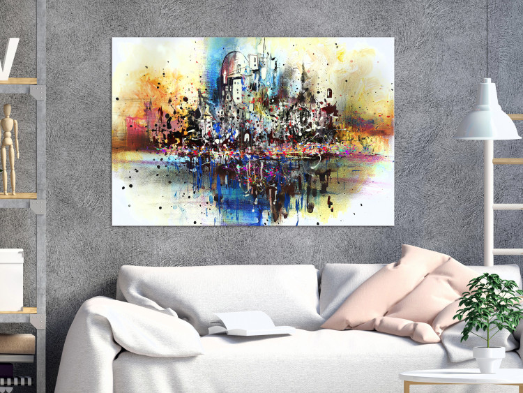 Canvas Art Print Holiday Sketch (1-piece) Wide - abstract architecture 130434 additionalImage 3