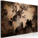 Canvas Print Sandstone Map (1-piece) Wide - world map covered in bronze 130534 additionalThumb 2