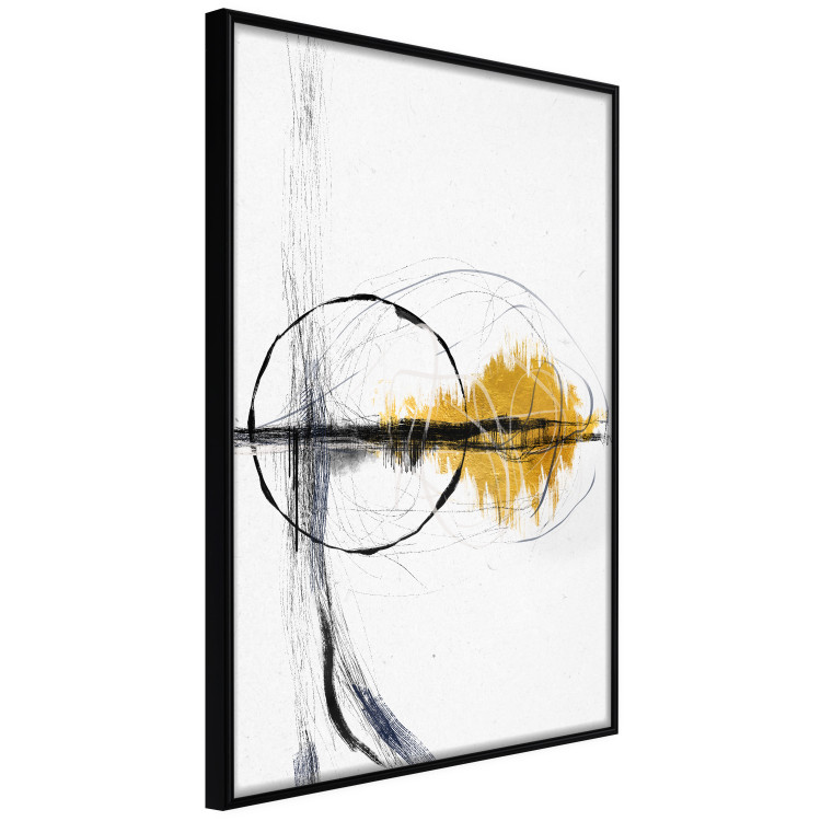 Poster Golden Sunrise - artistic black lines and patterns in an abstract style 131834 additionalImage 13
