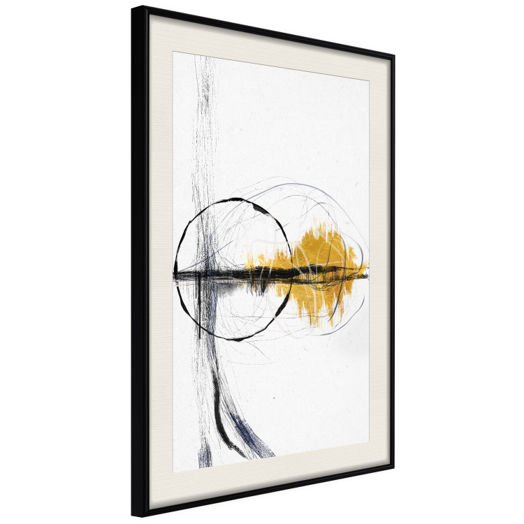 Poster Golden Sunrise - artistic black lines and patterns in an abstract style 131834 additionalImage 2