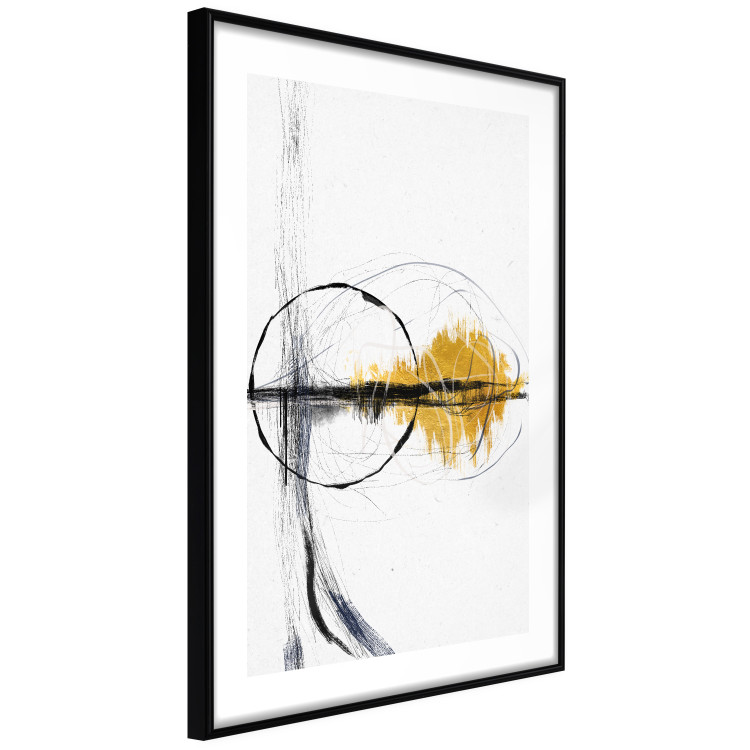 Poster Golden Sunrise - artistic black lines and patterns in an abstract style 131834 additionalImage 6