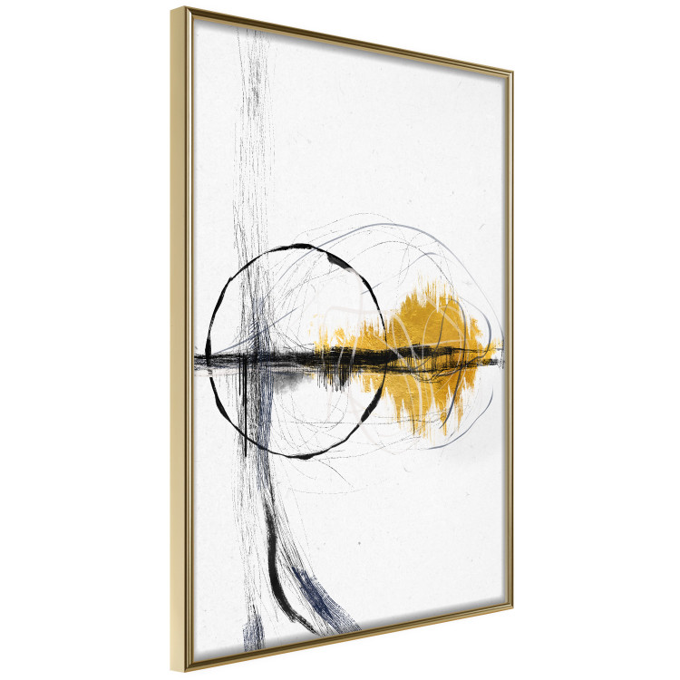 Poster Golden Sunrise - artistic black lines and patterns in an abstract style 131834 additionalImage 14