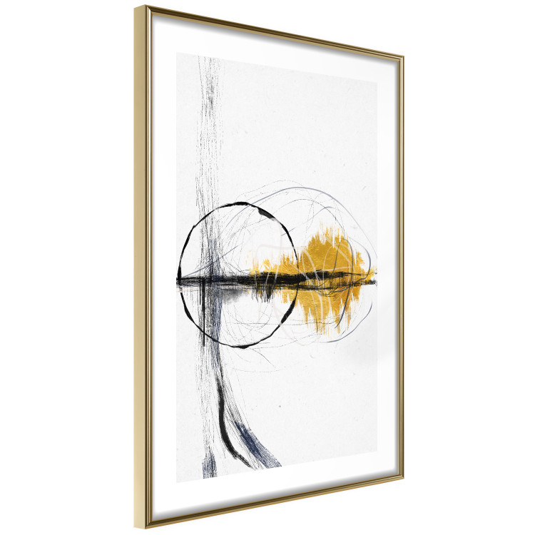 Poster Golden Sunrise - artistic black lines and patterns in an abstract style 131834 additionalImage 7