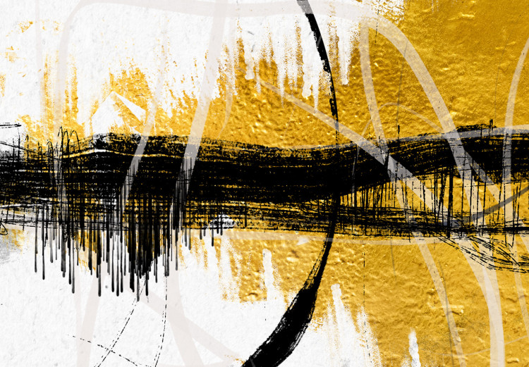 Poster Golden Sunrise - artistic black lines and patterns in an abstract style 131834 additionalImage 10