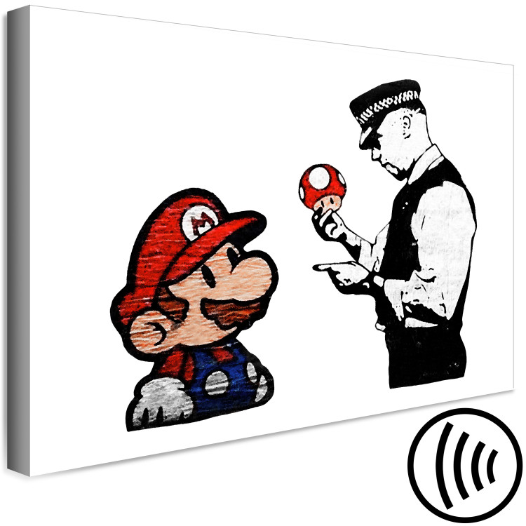 Canvas Print Mario and a Police Officer - graphic inspired by Banksy's street art 132434 additionalImage 6