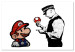 Canvas Print Mario and a Police Officer - graphic inspired by Banksy's street art 132434
