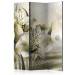 Room Separator Green Dawn (3-piece) - unique composition in lily flowers 132934