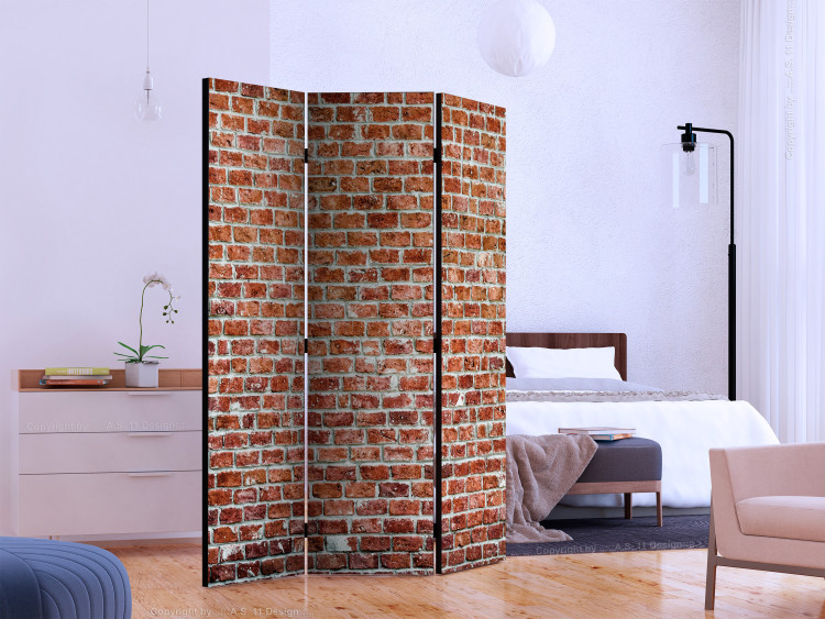 Room Separator Red Rock (3-piece) - simple composition with brick texture 133534 additionalImage 2