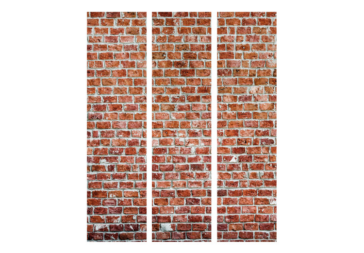 Room Separator Red Rock (3-piece) - simple composition with brick texture 133534 additionalImage 3