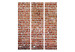 Room Separator Red Rock (3-piece) - simple composition with brick texture 133534 additionalThumb 3