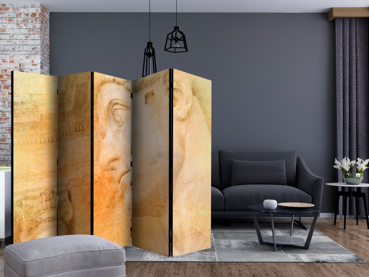 Room Divider Greek God II - architecture and sculpture in an orange retro motif 133834 additionalImage 4