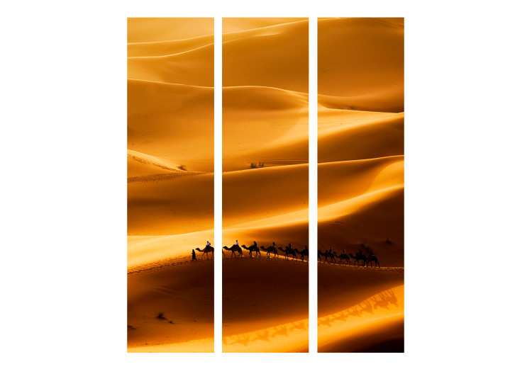 Room Divider Screen Camel Caravan (3-piece) - landscape of hot desert sands 134134 additionalImage 3