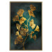 Poster Radiant Glow - abstract golden plant on green texture 135034 additionalThumb 17