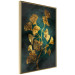 Poster Radiant Glow - abstract golden plant on green texture 135034 additionalThumb 14