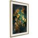 Poster Radiant Glow - abstract golden plant on green texture 135034 additionalThumb 3