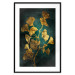 Poster Radiant Glow - abstract golden plant on green texture 135034 additionalThumb 17