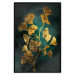 Poster Radiant Glow - abstract golden plant on green texture 135034 additionalThumb 16