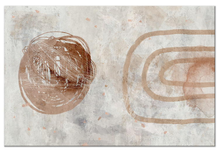 Canvas Print Copper ball - abstraction with the motif of circles and curled threads 135234