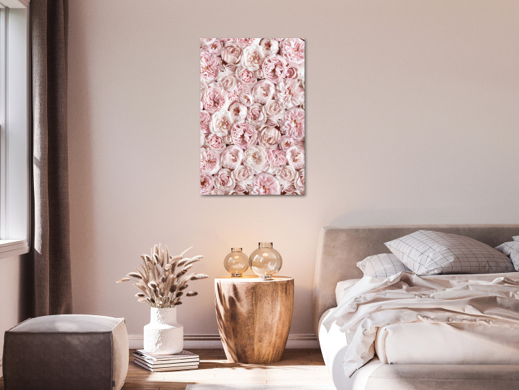 Canvas Print Rose Carpet - Carpet with pink flowers seen from above in pink color 135534 additionalImage 3
