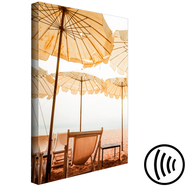 Canvas Print Beach umbrellas - Landscape with sand, sun loungers and Mediterranean 135834 additionalImage 6
