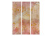 Room Divider Golden Bubbles (3-piece) - Watercolor abstraction on concrete background 136134 additionalThumb 3