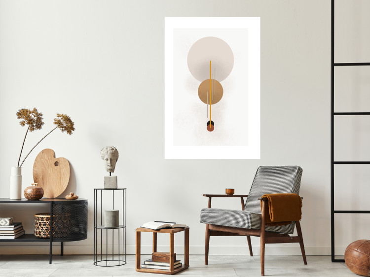 Wall Poster Spanish Guitar - simple geometric abstraction with circles and a light background 136534 additionalImage 5