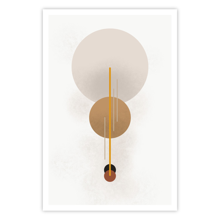 Wall Poster Spanish Guitar - simple geometric abstraction with circles and a light background 136534