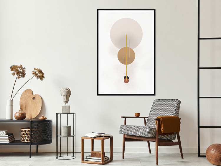 Wall Poster Spanish Guitar - simple geometric abstraction with circles and a light background 136534 additionalImage 4