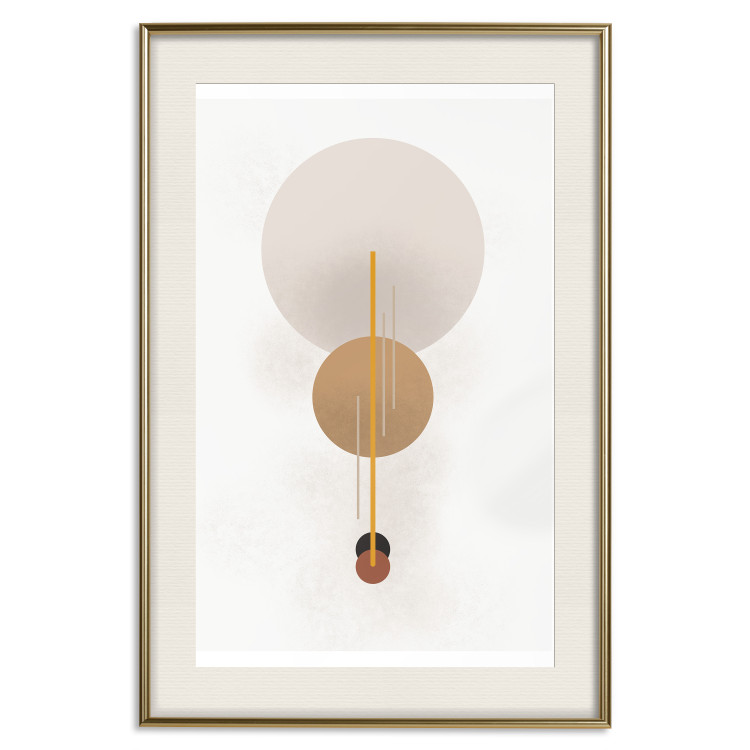 Wall Poster Spanish Guitar - simple geometric abstraction with circles and a light background 136534 additionalImage 26