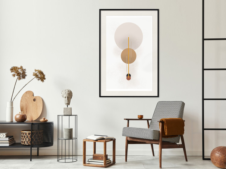 Wall Poster Spanish Guitar - simple geometric abstraction with circles and a light background 136534 additionalImage 24