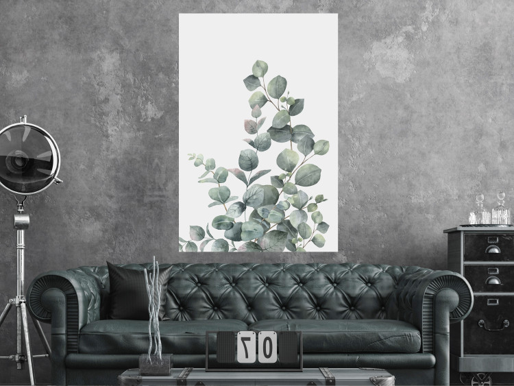 Wall Poster Eucalyptus Branches - composition with leaves of green plant and light background 137234 additionalImage 13