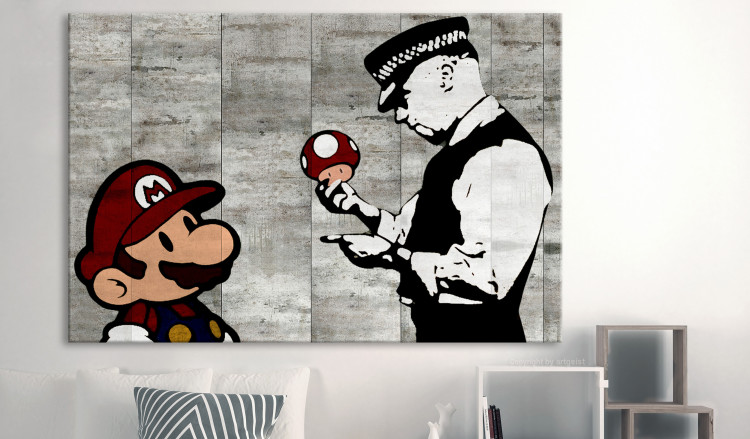 Large canvas print Banksy: Mario Bros [Large Format] 137534 additionalImage 4