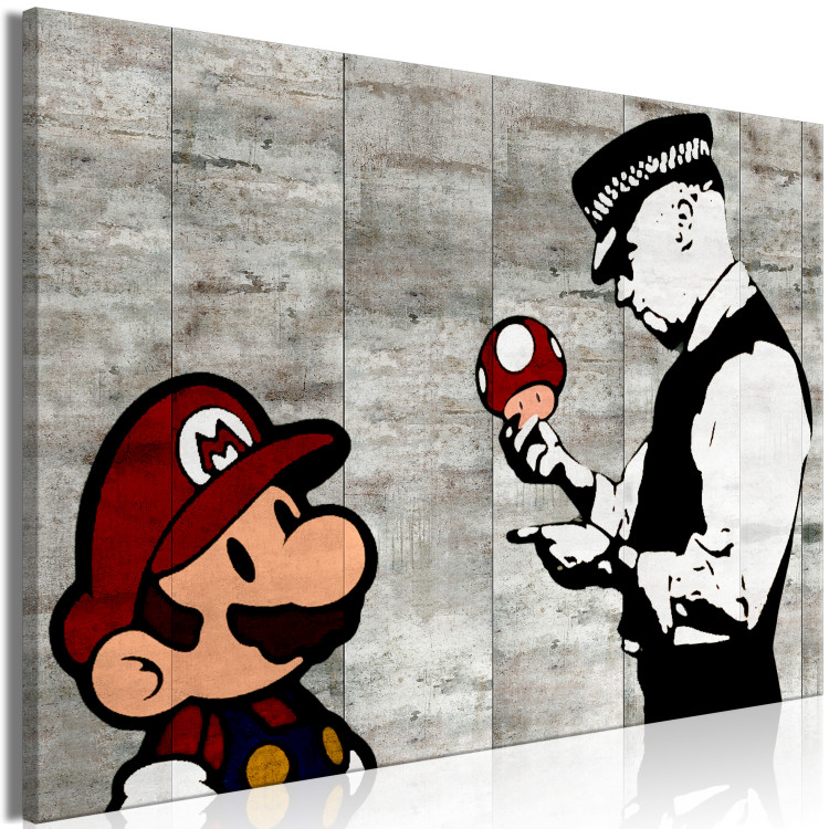 Large canvas print Banksy: Mario Bros [Large Format] 137534 additionalImage 2