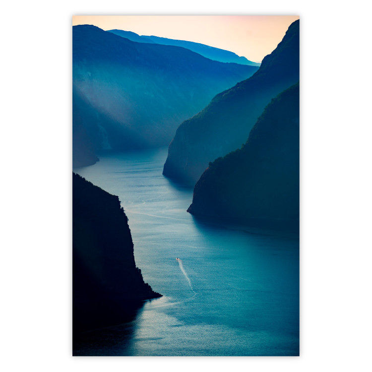 Poster Aurlandsfjord - majestic landscape of a river between towering mountains 138734
