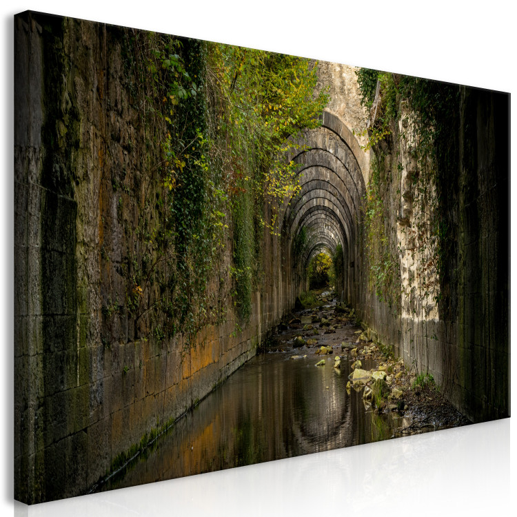 Canvas Art Print Tunnel in Orbaitzeta (1-piece) Wide - landscape with a floral motif 143234 additionalImage 2