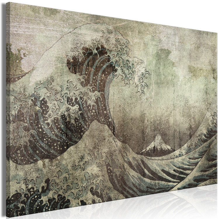 Canvas Art Print Fresco Element (1-piece) Wide - turbulent waves and stormy sea 143834 additionalImage 2