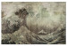 Canvas Art Print Fresco Element (1-piece) Wide - turbulent waves and stormy sea 143834
