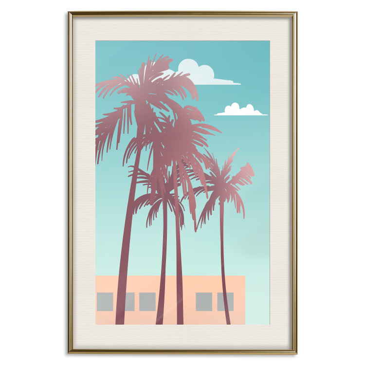 Poster Miami Palm Trees - Holiday View With Blue Sky and White Clouds 144334 additionalImage 25