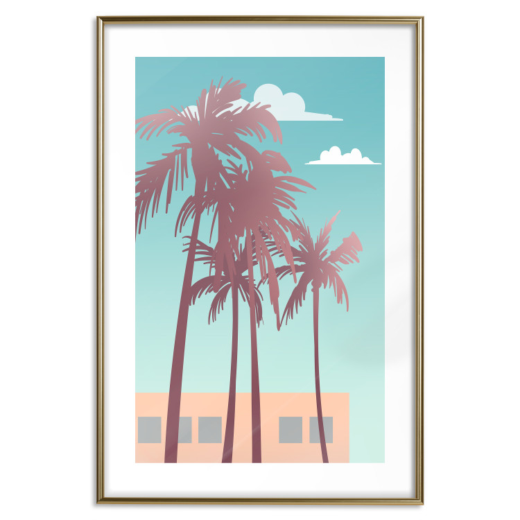 Poster Miami Palm Trees - Holiday View With Blue Sky and White Clouds 144334 additionalImage 24