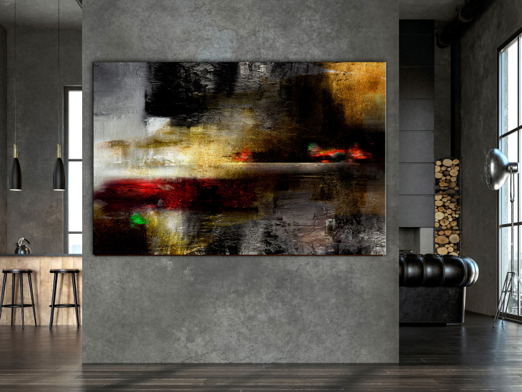 Canvas Print Abstract Landscape (1-part) - Golden Horizon with a Touch of Purple 144534 additionalImage 3