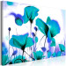 Canvas Art Print Turquoise Meadow (1-piece) wide - blue poppies on a colorful background 145134 additionalThumb 2
