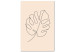 Canvas Print Linear Monstera - Minimalist Leaf on a Beige Background 146334