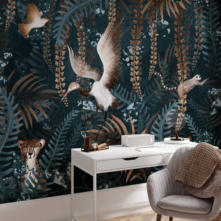 Wall Mural Tropical Jungle - Exotic Animals among the Leaves - Third Variant 146434 additionalImage 4