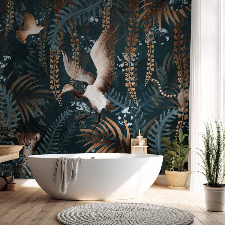 Wall Mural Tropical Jungle - Exotic Animals among the Leaves - Third Variant 146434 additionalImage 8