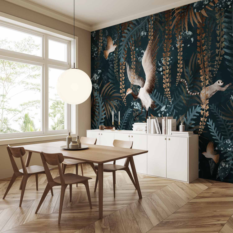 Wall Mural Tropical Jungle - Exotic Animals among the Leaves - Third Variant 146434 additionalImage 7