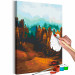 Paint by Number Kit Nostalgic Forest - Autumn Landscape with Mountains, Trees and a House 146534 additionalThumb 5
