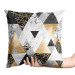Decorative Velor Pillow Elegenat geometry - a minimalist design with imitation marble and gold 147034 additionalThumb 2