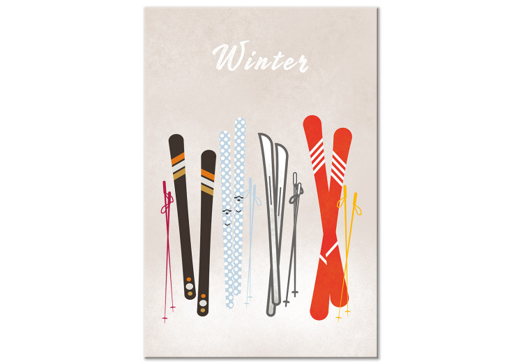 Canvas Art Print Winter Madness - Graphics With Models of Skis 148034